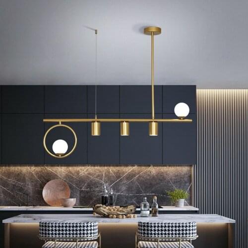 Nordic LED Chandelier Lighting Simple Dining Room Bedroom Kitchen Restaurant Bar Hanging Lamp Creative Gold/black Home Fixtures