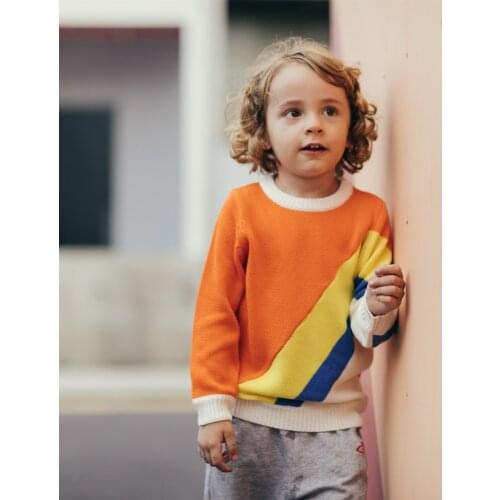 BOBOZONE Rainbow striped sweater thin for boys girls summer autumn sweater