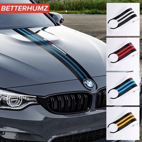 Car Exterior Carbon Fiber Car Hood Sticker M Performance Car Body Decal Styling For BMW M3 M5 M6 E46 E90 E60 E70 F30 F10 F15 F16