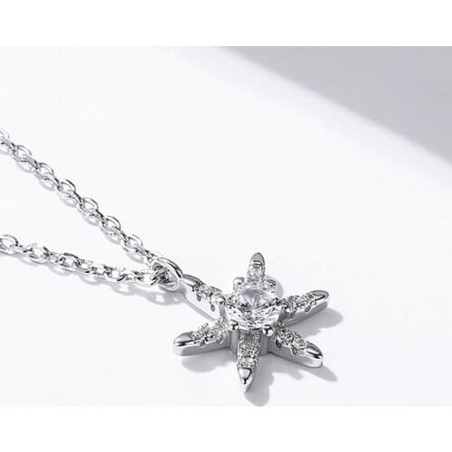 SODROV Fashion 925 Hot Sterling Silver Star Tales Chain Link Pendant Necklaces for Women Fine Jewelry HN030