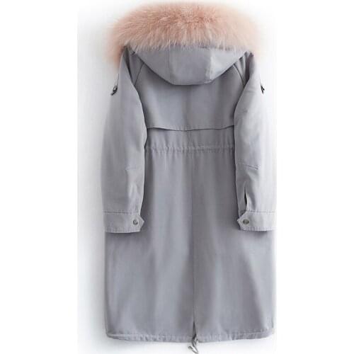 Raccoon Rex Collar Rabbit Winter Coat Real Fur Parka Women Clothes 2020 B22F92450 YY228