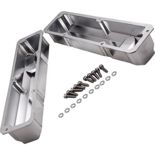 1Pair Aluminum Engines Valve Covers Brushed Finish 3 7/8" Height for Ford 1958-1976 FE BBF 332 352 360 390 406 413 427 w/ Bolt