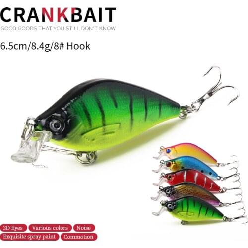 1pcs Crankbait Fishing Lures Wobbler Hard Bait 6.5CM 8.4G 8# Hook Artificial Bait Fishing Tackle Pesca Lure