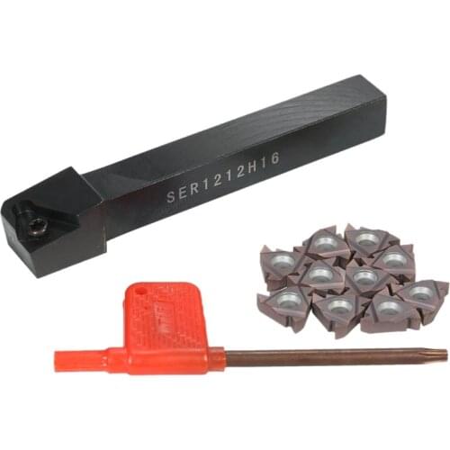 1Pc Ser1212H16 Cnc Boring Bar Holder +10Pcs 16Er Ag60 Turning Inserts With Wrench For Lathe Turning Tool Set