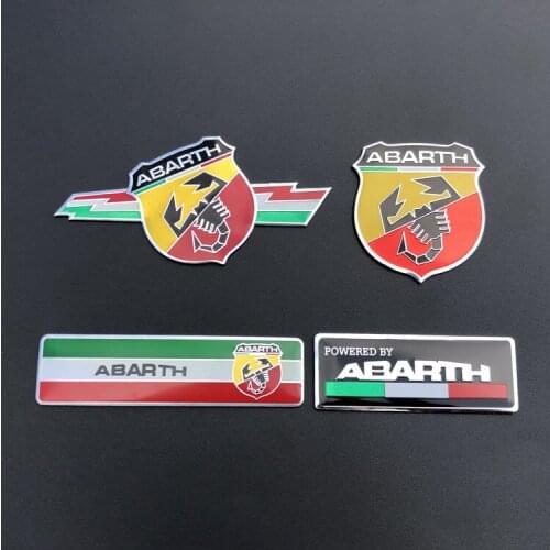 10pcs Aluminum 3D Car Abarth Adhesive Badge Emblem Decal Sticker Scorpion for All Fiat Abarth Punto 124/125/125/500 Car Styling
