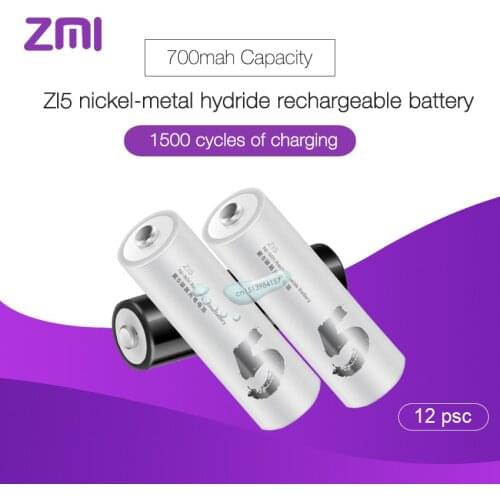 12pcs/lot Xiaomi Rechargeable Battery AA 1800mAh 1.2V Ni-MH ZMI ZI5 Power Bank Battery Pack For Remote Control Car Toys