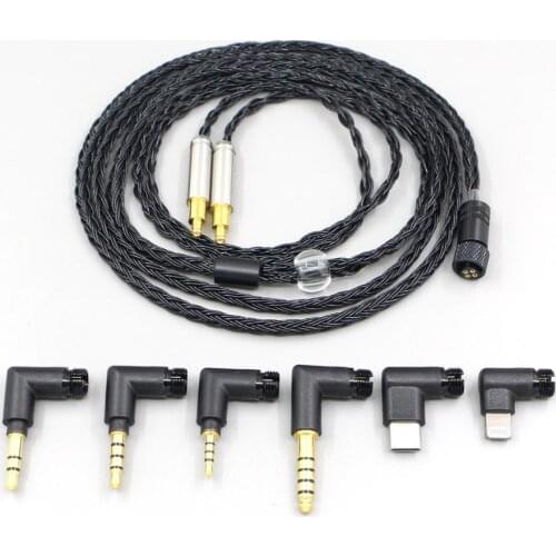 16 Core Black OCC Awesome All In 1 Plug Earphone Cable For Audio Technica ATH-ADX5000 MSR7b 770H 990H ESW950 SR9 750 LN006988