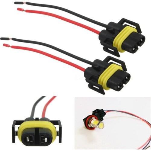 2pcs/set H11/H8 Headlight/Fog Light Female Adapter Harness Socket Wire Connector