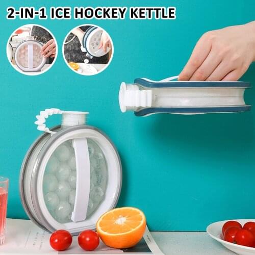 2 In 1 Ice Ball Maker Mold Ice Cube Tray Leakproof Ice Ball Maker Kettle Mold Odor Free Sphere Ice Ball Mold Kitchen Accessories