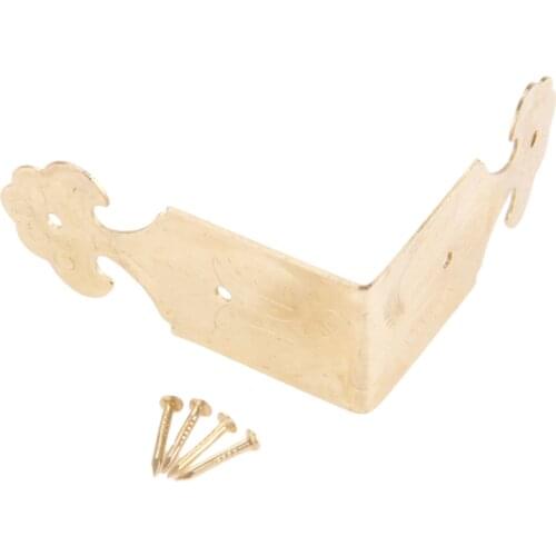 4pcs Antique Bronze Decorative Jewelry Box Wood Case Feet Leg Corner Protector Decorative Furniture Leg Corner Guard with Nails