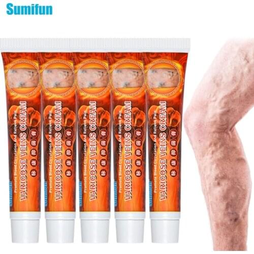 5Pcs Sumifun Varicose Veins Cream Chinese Herbal Medical Treatment Vasculitis Phlebitis Spider Pain Relief Ointment