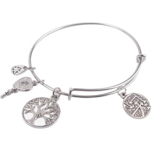 5PCS Expandable Wire Bangle bracelet You are the master of your own destiny Bracelet #92128