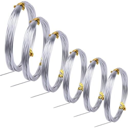 6 Rolls Silver Aluminum Bonsai Training Wire Craft Wire Soft and Flexible Metal Armature Wire for DIY Manual Arts and Crafts (1m