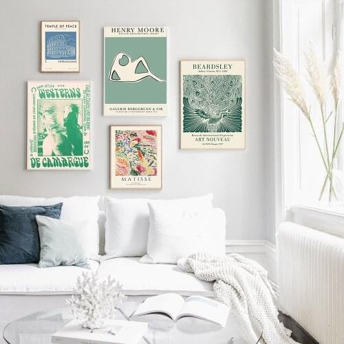 Abstract Line Lying Body Canvas Painting Print Retro Matisse Poster Wall Art Henry Moore Pictures for Living Room Home Decor