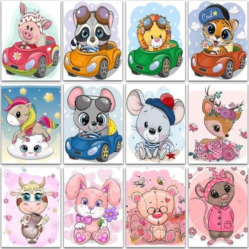 5D DIY Diamond Painting flowers animals lion rabbit tiger deer Full Square&Round mosaic embroidery Cross stitch home decor Sale