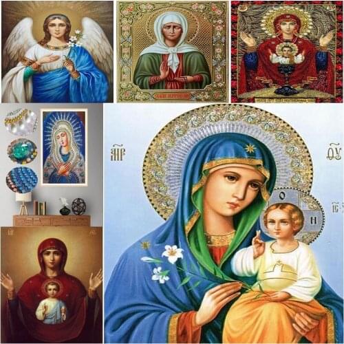 5D Diamond Painting Mosaic Drill Square Icon Religion Diamond Painting Virgin Mary Rhinestone Embroidery With Diamonds