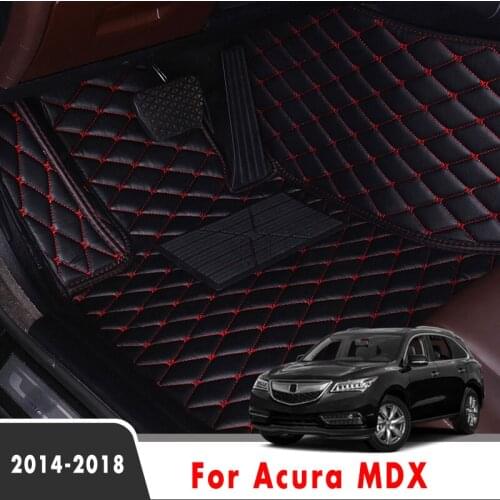 Car Floor Mats For Acura MDX 2018 2017 2016 2015 2014 Auto Interior Accessories Custom Protector Leather Styling Waterproof Rugs