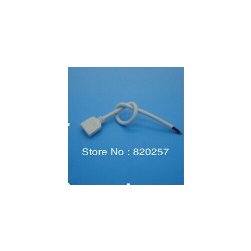 Free shipping 50pcs Lot 4 pin female led connector with 100mm white cable for rgb led strip light 5050/3528 no need soldering