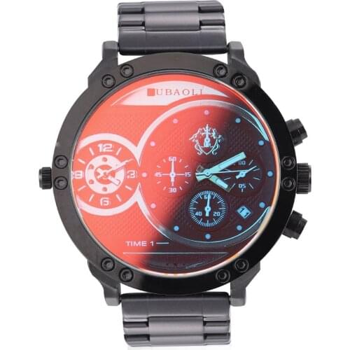 Brand Chronograph Business Watches Men Dual Time Display Waterproof Sport Quartz Military Creative Wristwatch Relogio Masculino