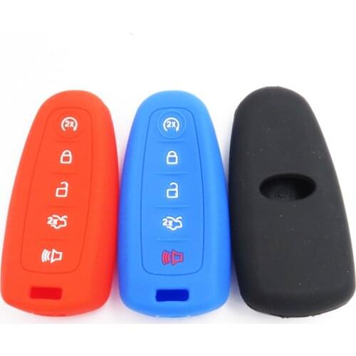 Cocolockey SILICONE KEY COVER FOR Ford edge Explorer Taurus Flex Escape Mustang 5button KEY CASE FOR CAR INTERIOR ACCESSORIES