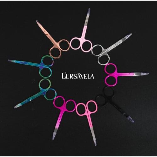Cursavela Professional Nail Scissor Stainless Steel Eyebrow Nose False eyelashes Scissors Makeup Tool Beauty Lashes Accessories