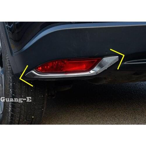 For Honda HRV HR-V Vezel 2019 2020 Car styling rear back fog light lamp frame stick ABS Chrome cover trim hood panel frame 2pcs