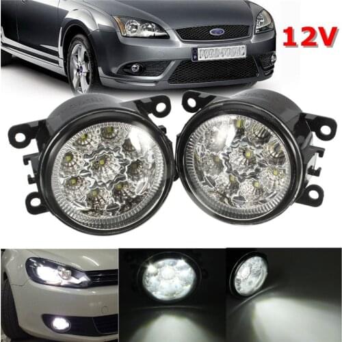 1 Pair 12V 9LED Car Fog Fight Light H11 55W Daytime Running Lamp For FORD FOCUS 2 3 TRANSIT TOURNEO TRANSIT CUSTOM Mitsubishi