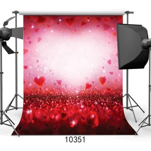 Valentines Day Photography Backdrops Red Heart Bokeh Backgrounds for Photo Studio Wedding Anniversary Photophone Photo Shooting