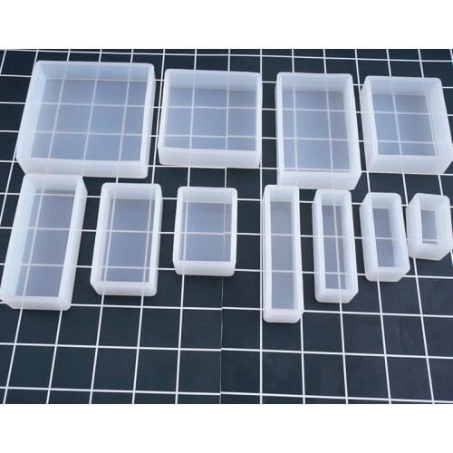 1 PCS Rectangle Translucent Silicone Mold For Jewelry Making Tool Moulds UV Epoxy Resin Decorative Craft 2.2cm Thickness