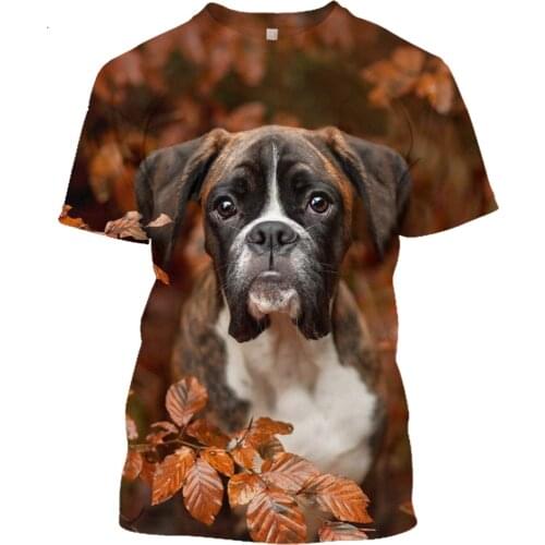 Mens 3D Printed Animal Boxer Dog T-shirt Harajuku Hunting Funny Womens Tee Summer O-neck Short Sleeve Anime Tops