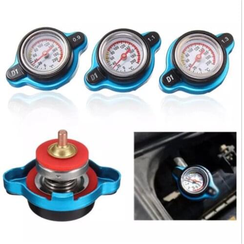 Racing Small Size Thermost Radiator Cap Cover Water Temp Gauge 0.9 BAR or 1.1 BAR or 1.3 BAR Cover No Logo Big Head