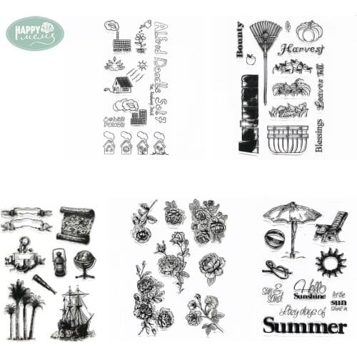 Happymems 5 Different Style Clear Stamp For DIY Scrapbooking Decorative