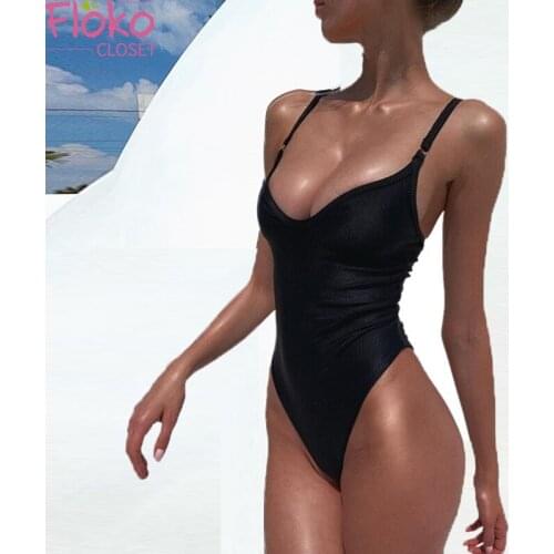 Flokocloset One Piece Swimsuit Women Swimwear Bathing Suit Summer Push Up Swim Suit Beach Wear Female