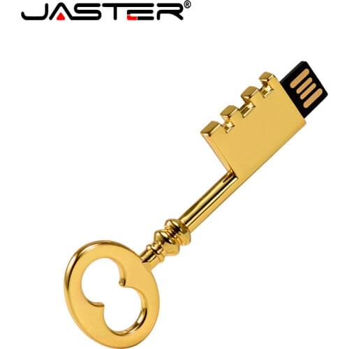 JASTER creative gold key USB 2.0 usb Flash Drive pendrive 4GB 8GB 16GB 32GB 64GB memory stick gift for friend