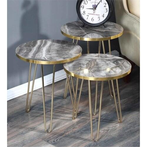 Milk Coffee Marble Pattern Shiny Edges Zigon Coffee Table