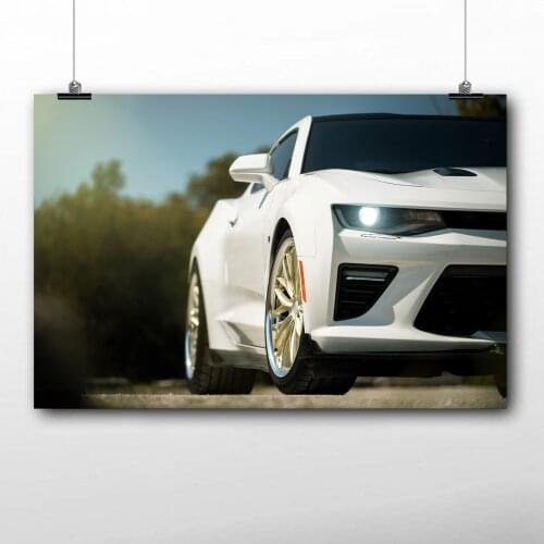 Muscle Car White Camaro Poster Modern Wall Art Picture Canvas Print For Home Room Decor
