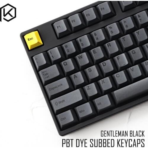Cherry profile Dye Sub Keycap Set PBT plastic black yellow gentleman for gh60 xd64 xd84 xd96 87 104 razer corsair bm60 bm68