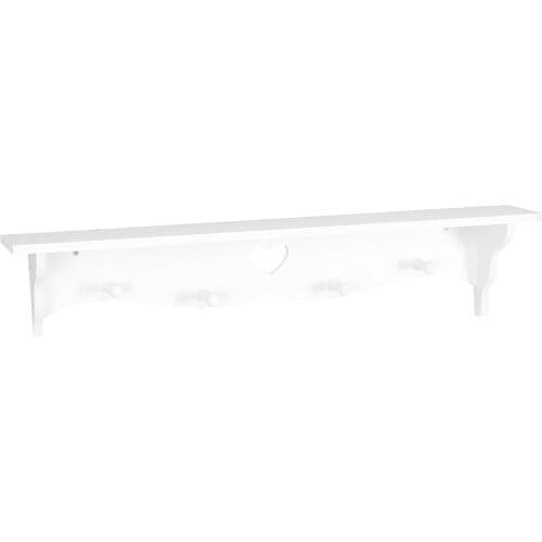 Wall Mounted Rack With 4 Key Hooks Plastic Wall Storage Shelf Display Rack For Entryway Office Cafe Living Room