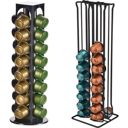 Nespresso Coffee Capsule Storage Rack for 32/40 Pods Stainless Steel Coffee Capsule Organizer Coffee Tools For Barista