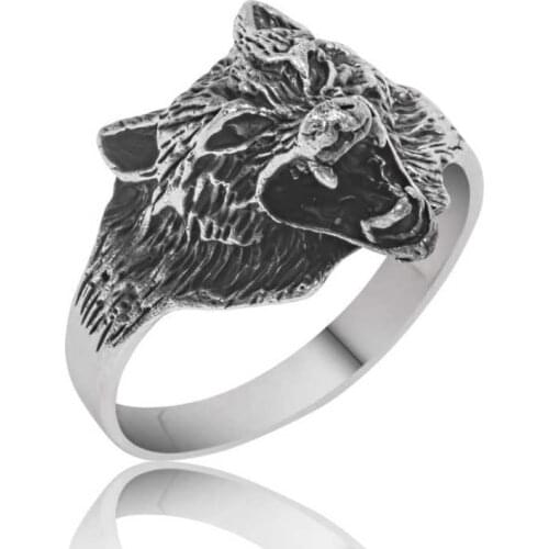 Original silver , Wolf Head Male To Male ,Ring, Good Quality and Affordable without stones ,Rings Types