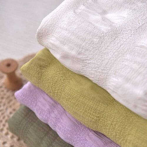 Half Meter Solid Color Bubble Plaid Fabric For Spring Autumn Dress Upper Clothes Garment Hair Ring Shirt Material A51