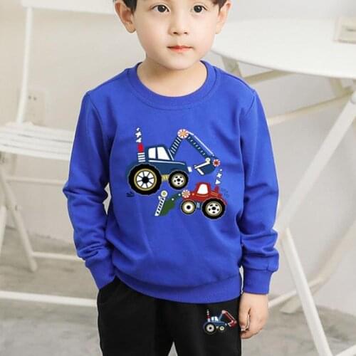 2021 Autumn New Boys Pullover Childrens Sweatershirts Girls Cotton Long Sleeve Cartoon Tops Child Sport Knitwear Clothes 2-12Y