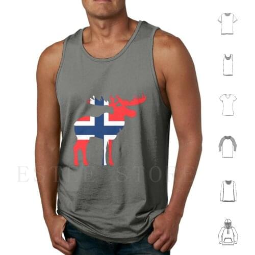 Moose Shirt Norwegian Jersey Norway Shirt Tank Tops Vest Sleeveless Norway Women Norwegian Hockey Norwegian Flag Norway