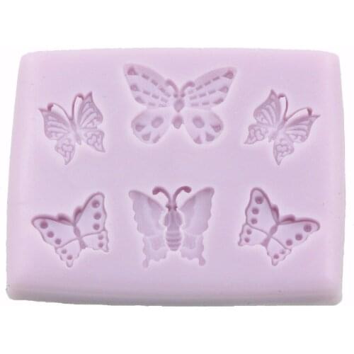 Silicone 6 Butterfly Mold For Cake Decoration Fondant Decor Gum Paste Silicon 3D Moldes De Silicona Paste Americana Baking Tools