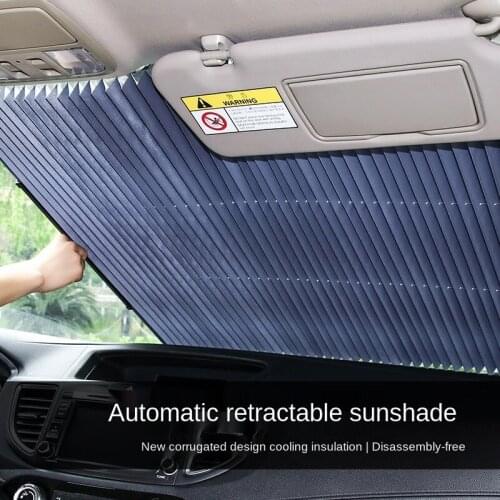 45cm/65cm/70cm Car Windshield Curtain Retractable Set Folding Car Sunshade Cover Reflective Film Curtains Anti-UV