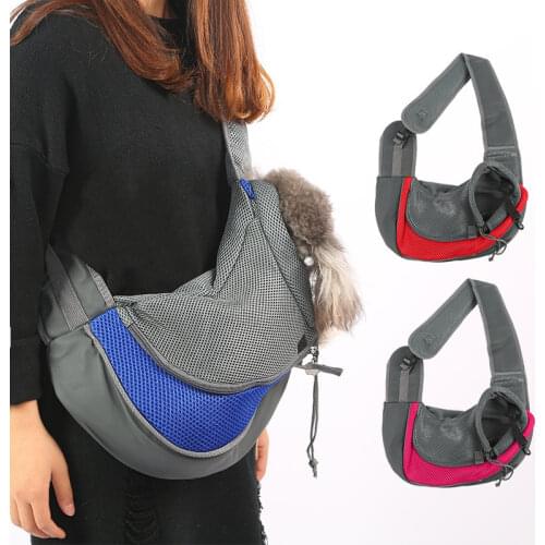 Pet Dog Cat Sling Carrier Breathable Travel Safe Sling Bag Puppy Kitten Outdoor Mesh Oxford Single Comfort Handbag Tote Pouch