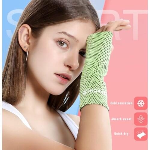 Sunscreen Gloves Ice Silk Cold Feel Thin Femoral Anti-skid Wrist Sports Riding Running No Trace Wrist sport Outdoor Sport