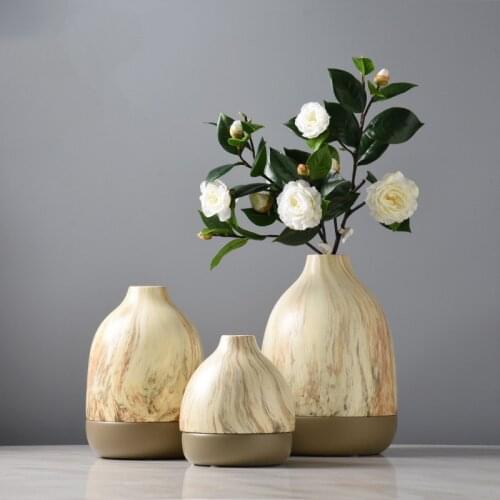 Light Luxury Art Ceramic Neo-stone Pattern Vase Decoration European Style Living Room Dining Room Flower Arrangement Decoration