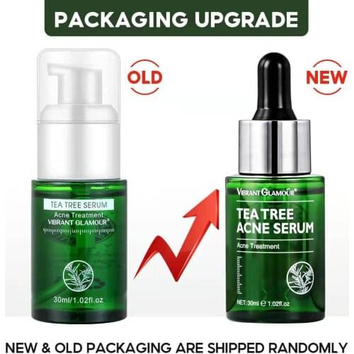 VIBRANT GLAMOUR Tea Tree Serum Acne Treatment Natural Repair Whitening Moisturizing Oil Control Improve Sensitive Skin Care 30ml