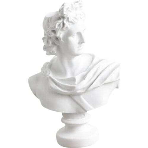 Flower Vase Art Sculpture Small Head David Portrait Creative Home Decor Resin Statue Pen Holder
